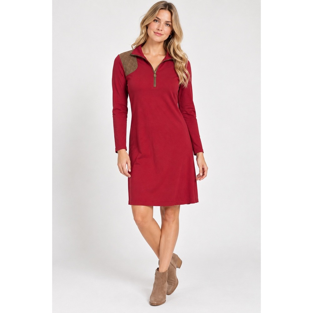 Lauren Ralph Lauren Equestrian Long Sleeve Dress Size M Red Old Money Heritage